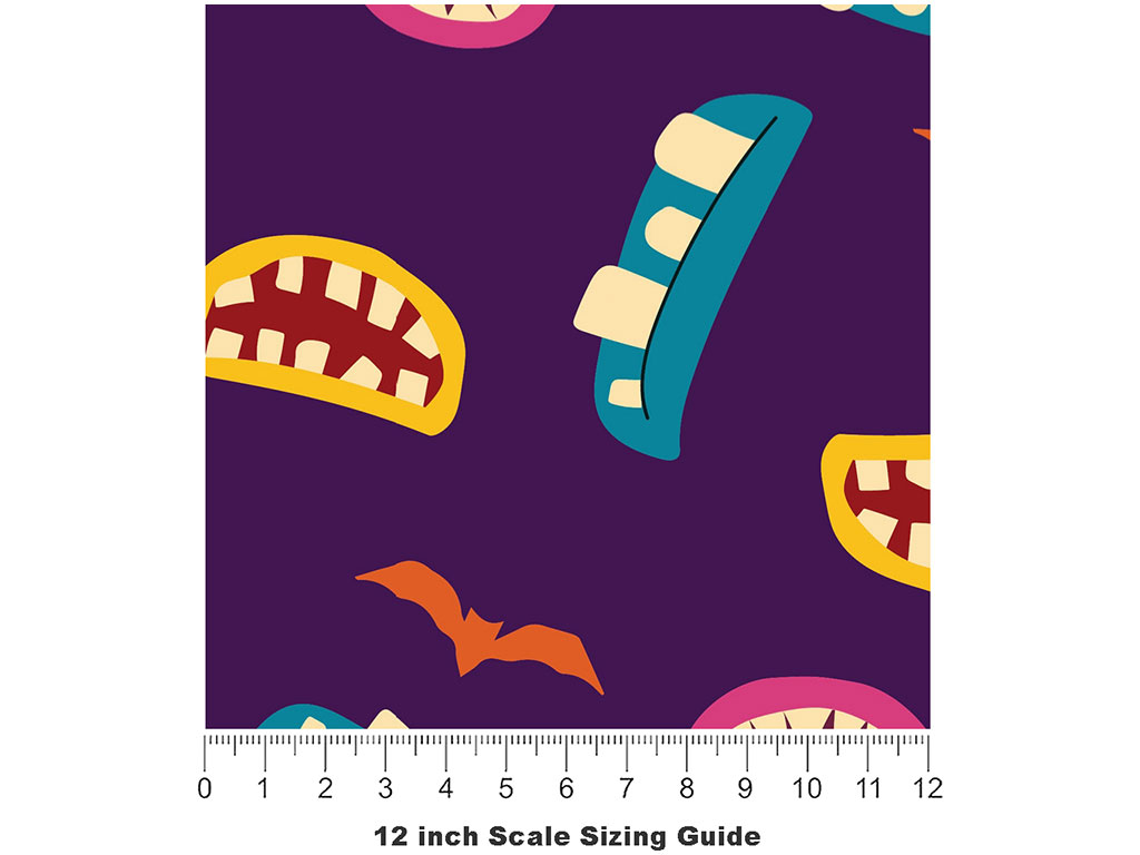 Terrible Teeth Halloween Vinyl Film Pattern Size 12 inch Scale