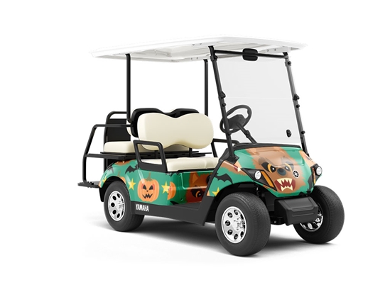 Wicked Werewolf Halloween Wrapped Golf Cart