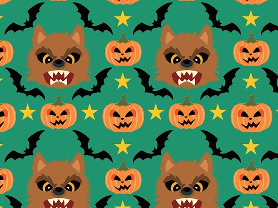 Wicked Werewolf Halloween Vinyl Wrap Pattern