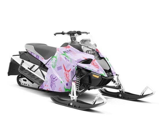 Yokai Masks Halloween Custom Wrapped Snowmobile