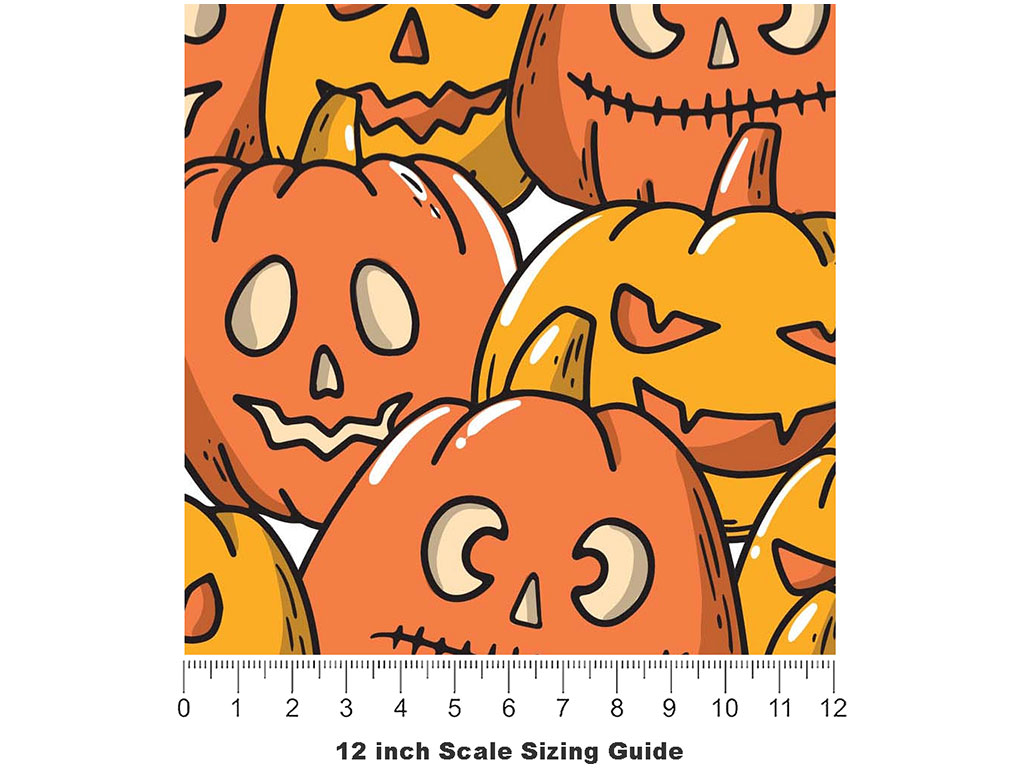 Orange Frenzy Halloween Vinyl Film Pattern Size 12 inch Scale