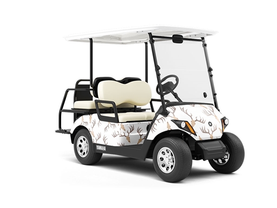 Deer Antlers Halloween Wrapped Golf Cart