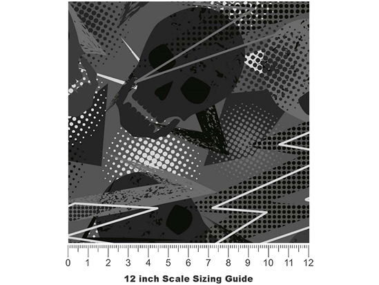 Gray Decomposition Halloween Vinyl Film Pattern Size 12 inch Scale