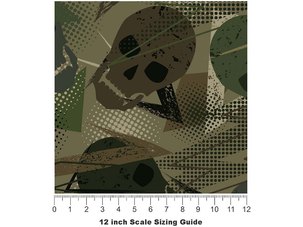 Green Decomposition Halloween Vinyl Film Pattern Size 12 inch Scale