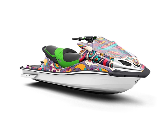 Painted Skulls Halloween Jet Ski Vinyl Customized Wrap