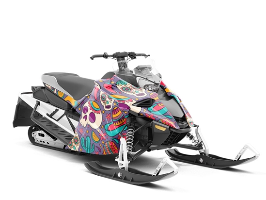 Painted Skulls Halloween Custom Wrapped Snowmobile