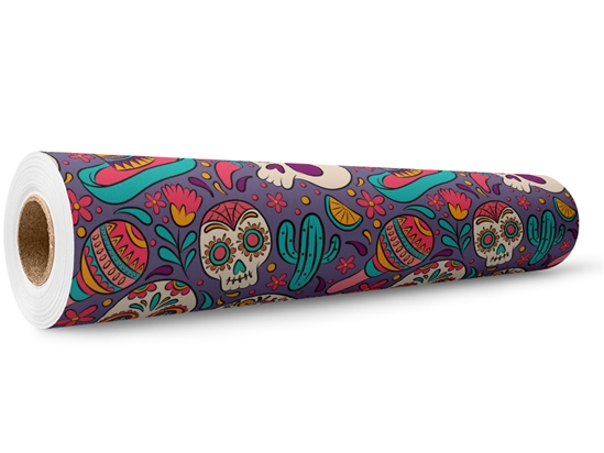 Painted Skulls Halloween Wrap Film Wholesale Roll