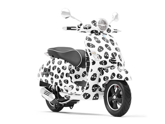 Polkadot Skulls Halloween Vespa Scooter Wrap Film