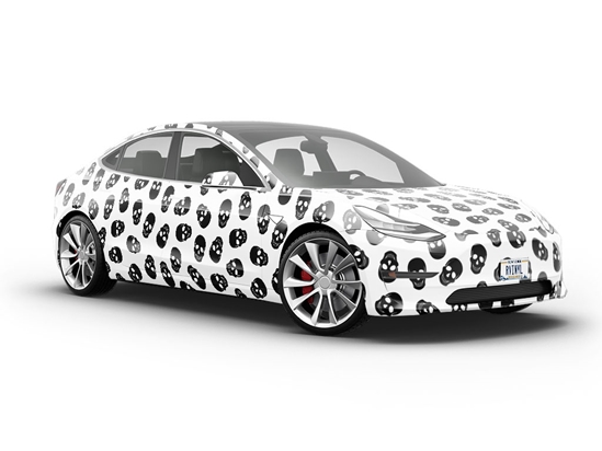 Polkadot Skulls Halloween Vehicle Vinyl Wrap