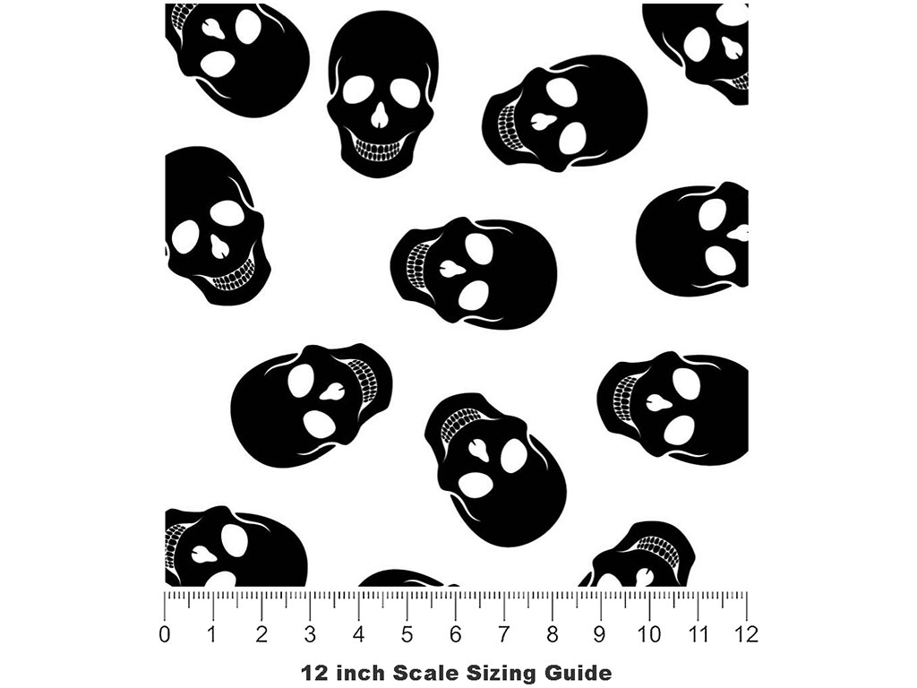 Polkadot Skulls Halloween Vinyl Film Pattern Size 12 inch Scale