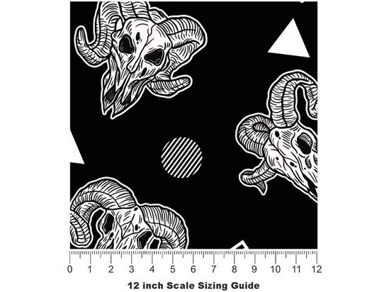 Ram Heads Halloween Vinyl Film Pattern Size 12 inch Scale