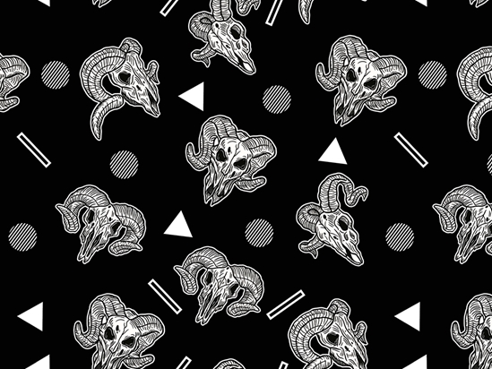 Ram Heads Halloween Vinyl Wrap Pattern