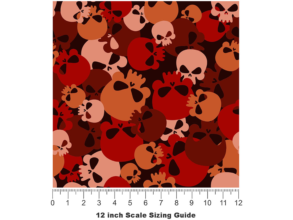 Red Calvaria Halloween Vinyl Film Pattern Size 12 inch Scale