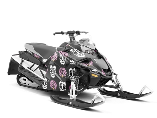 Skull Stripping Halloween Custom Wrapped Snowmobile