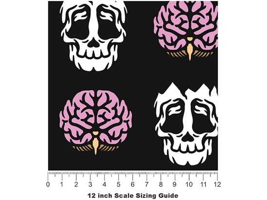 Skull Stripping Halloween Vinyl Film Pattern Size 12 inch Scale