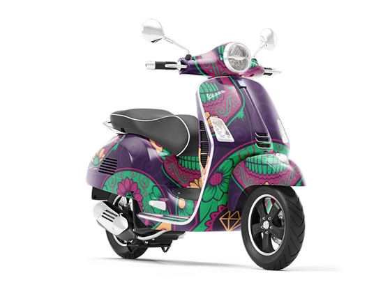 Sugar Skull Halloween Vespa Scooter Wrap Film