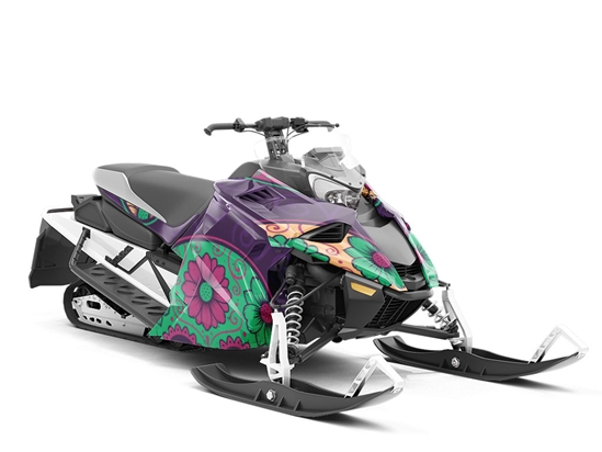 Sugar Skull Halloween Custom Wrapped Snowmobile