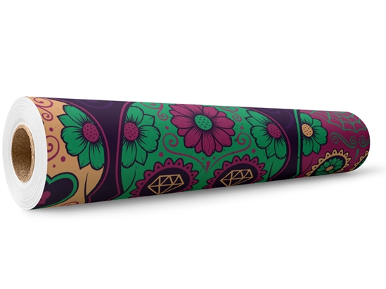 Sugar Skull Halloween Wrap Film Wholesale Roll