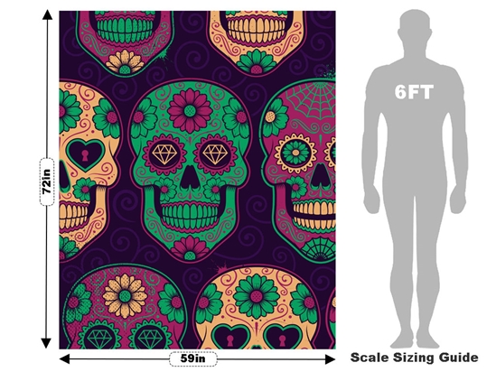 Sugar Skull Halloween Vehicle Wrap Scale