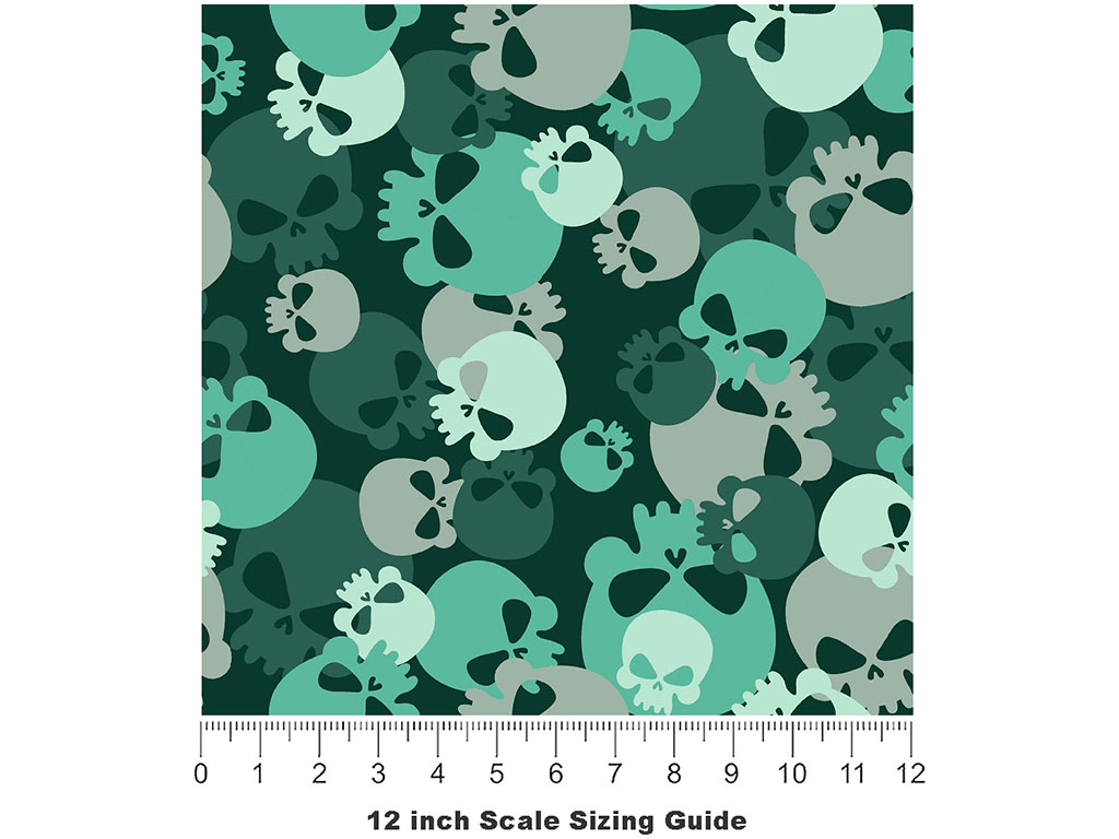 Teal Calvaria Halloween Vinyl Film Pattern Size 12 inch Scale