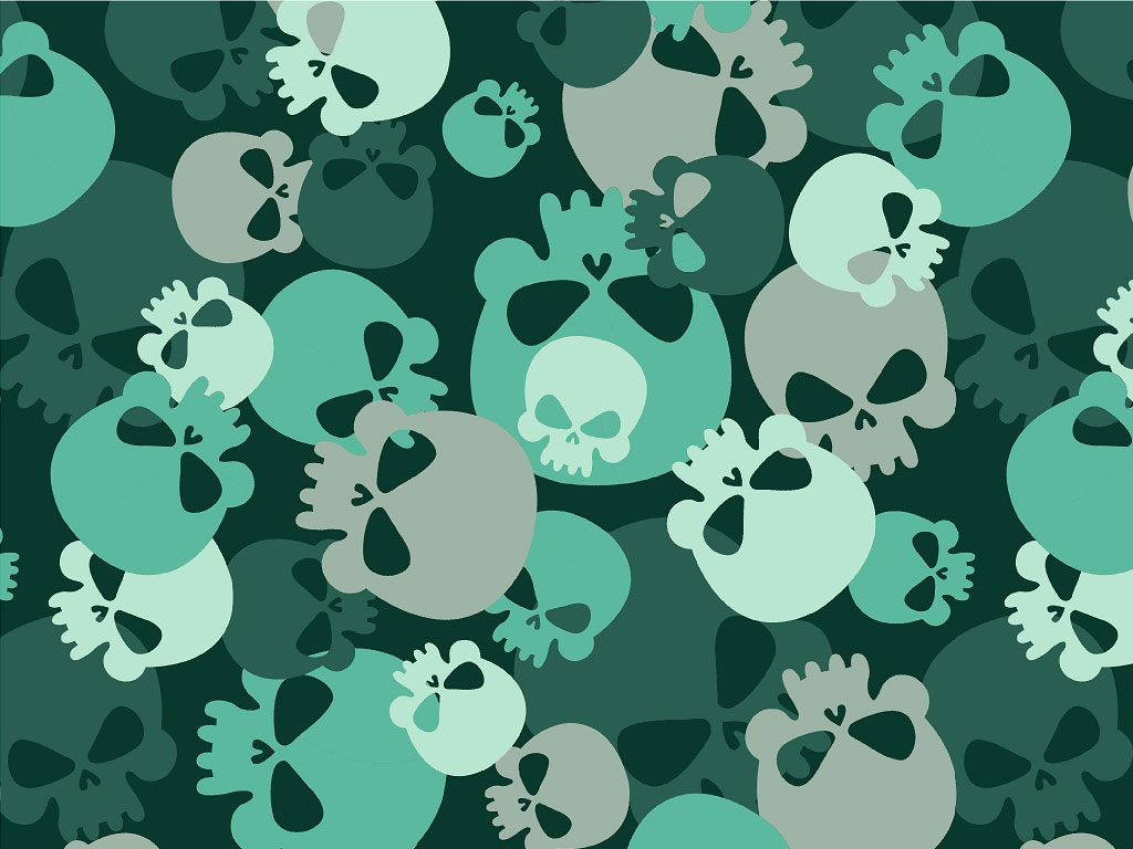 Teal Calvaria Halloween Vinyl Wrap Pattern