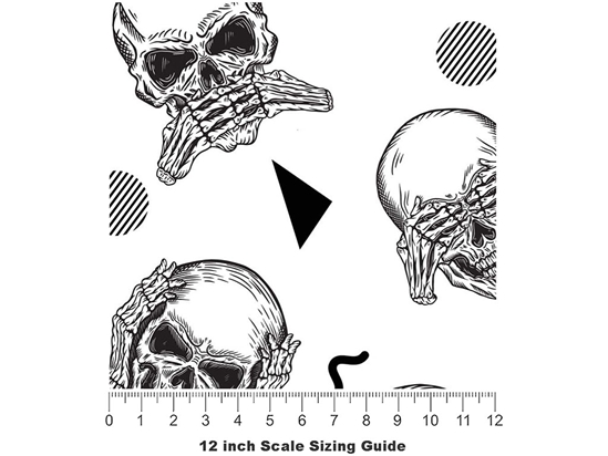 Three Monkeys Halloween Vinyl Film Pattern Size 12 inch Scale