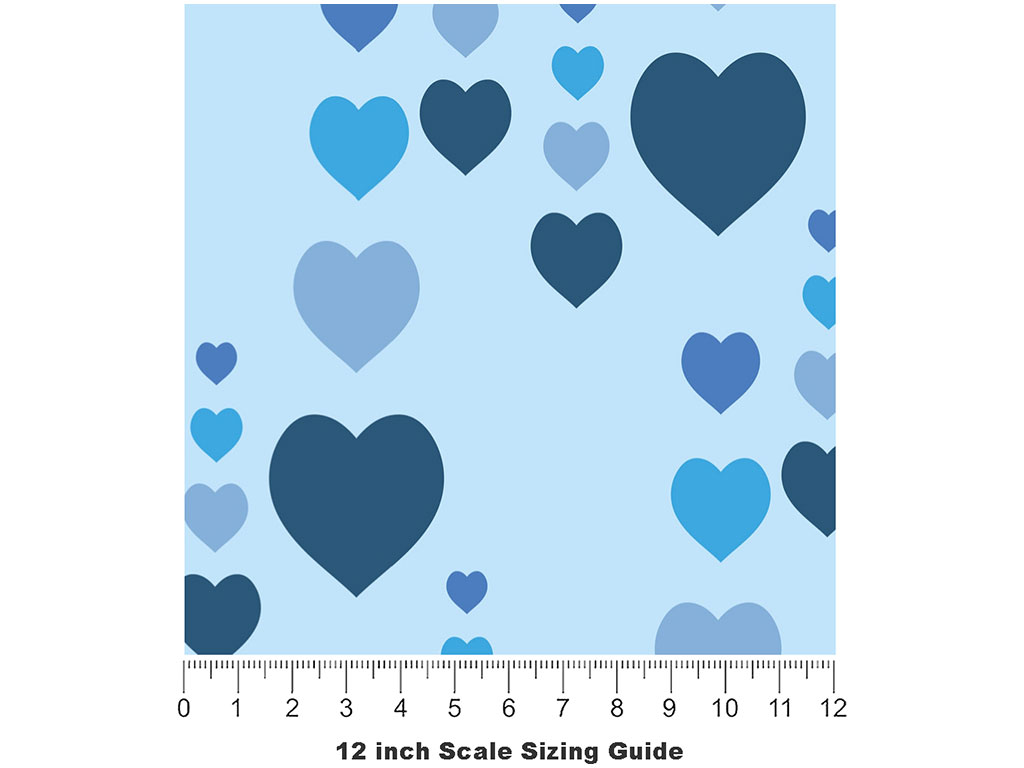 Window Rain Heart Vinyl Film Pattern Size 12 inch Scale