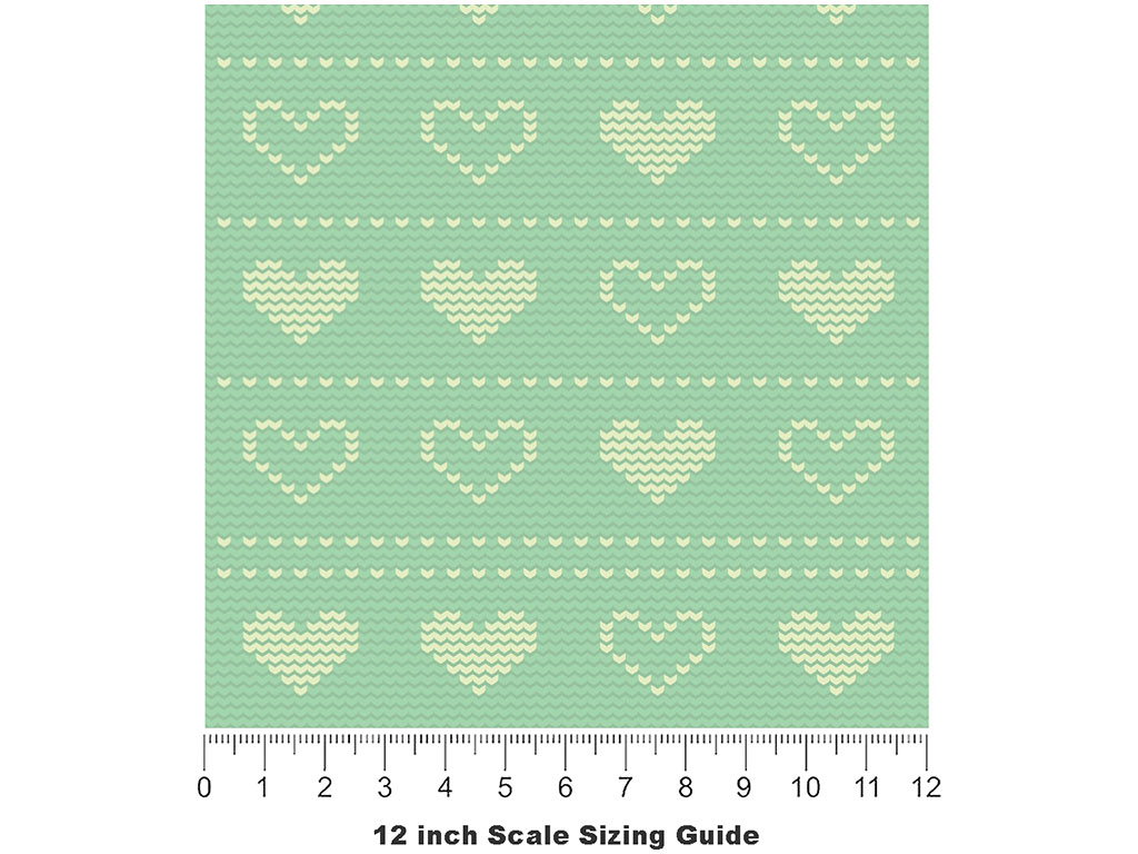 Bashful Teal Heart Vinyl Film Pattern Size 12 inch Scale