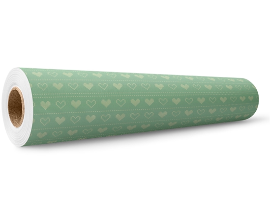 Bashful Teal Heart Wrap Film Wholesale Roll