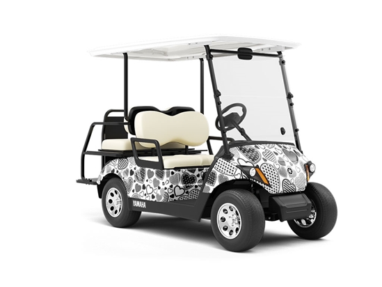 Hearts Bursting Heart Wrapped Golf Cart