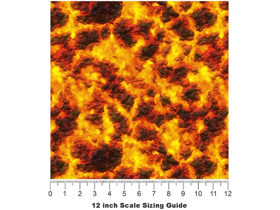 Fiery Dungeon Lava Vinyl Film Pattern Size 12 inch Scale