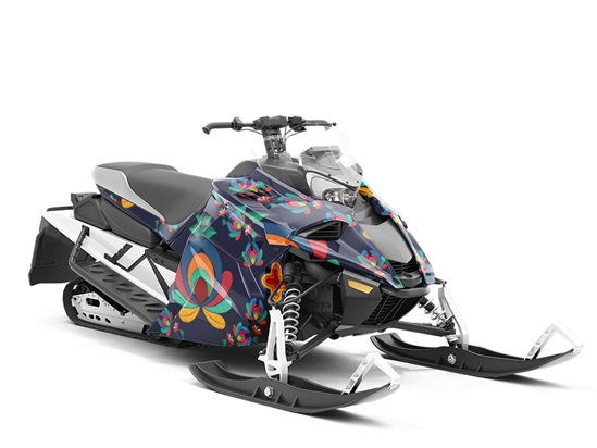 Understated Lotus Mandala Custom Wrapped Snowmobile