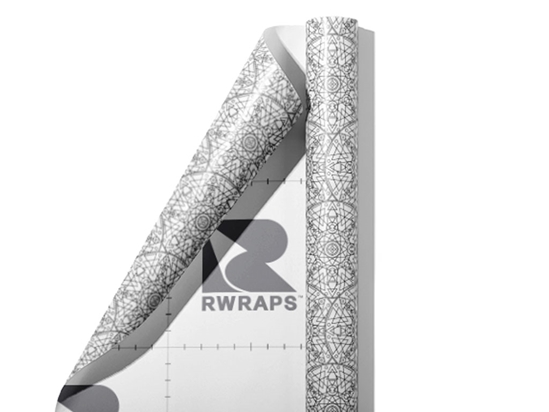 White Geometric Mandala Wrap Film Sheets