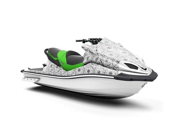 White Venn Mandala Jet Ski Vinyl Customized Wrap