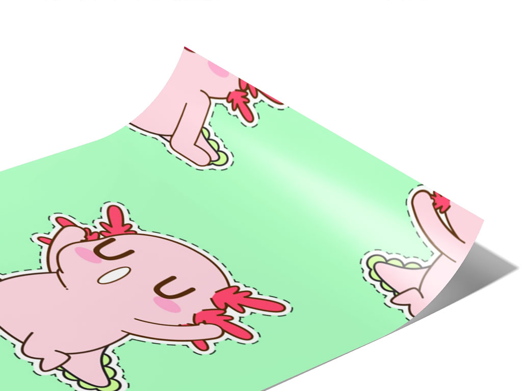 Cute Pink Axolotl Cup Wrap for Cutting Machines