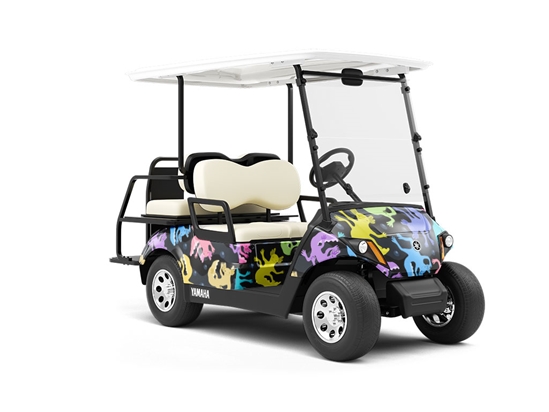 Neon Salamanders Marine Life Wrapped Golf Cart