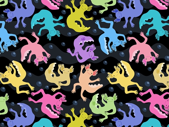 Neon Salamanders Marine Life Vinyl Wrap Pattern