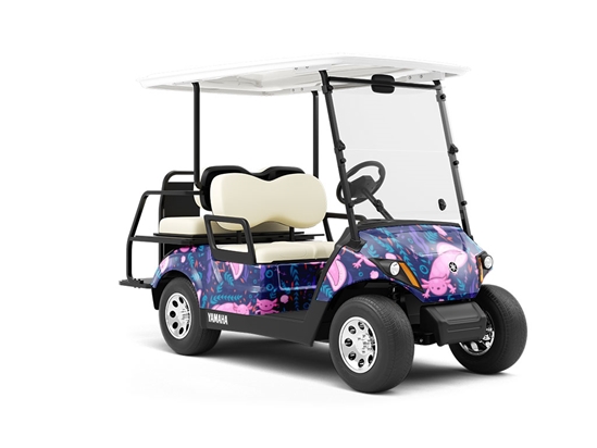 Smiling Salamanders Marine Life Wrapped Golf Cart