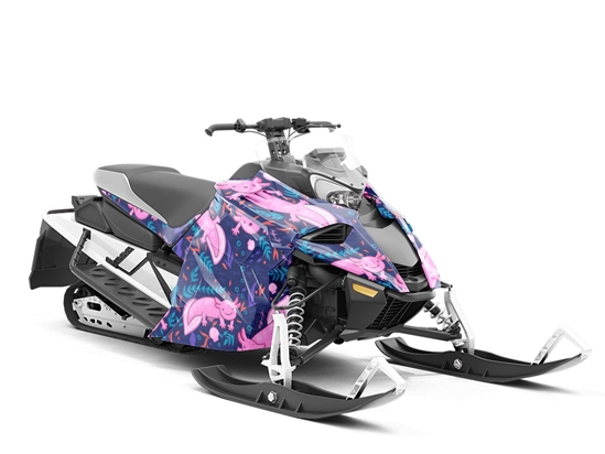 Smiling Salamanders Marine Life Custom Wrapped Snowmobile