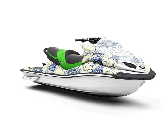 White Koi Marine Life Jet Ski Vinyl Customized Wrap