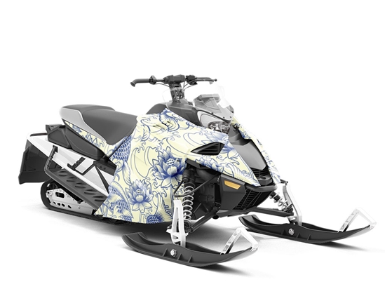 White Koi Marine Life Custom Wrapped Snowmobile