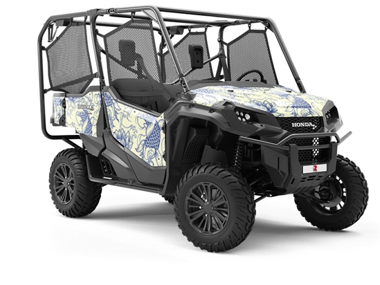 White Koi Marine Life Utility Vehicle Vinyl Wrap