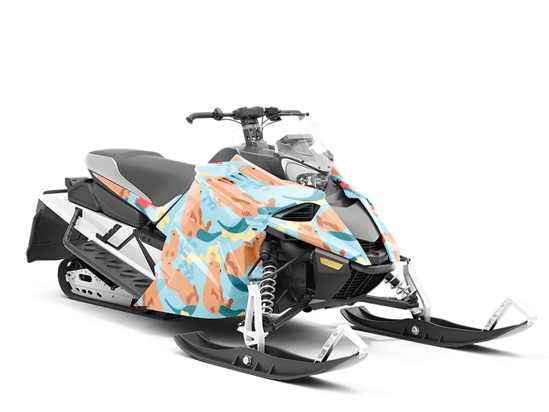 Lazy Otters Marine Life Custom Wrapped Snowmobile