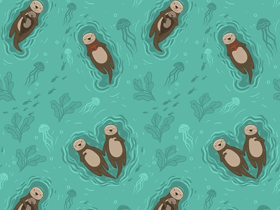 Otter Affection Marine Life Vinyl Wrap Pattern