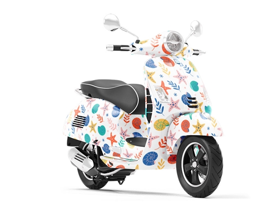 Shellfish Stars Marine Life Vespa Scooter Wrap Film