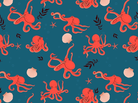 Eight-Armed Shuffle Marine Life Vinyl Wrap Pattern