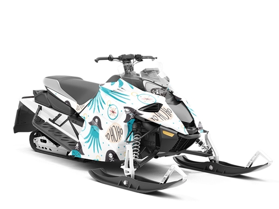 Octopus Pirates Marine Life Custom Wrapped Snowmobile