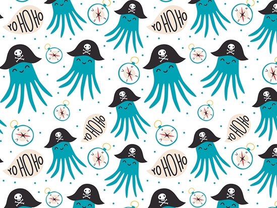 Octopus Pirates Marine Life Vinyl Wrap Pattern