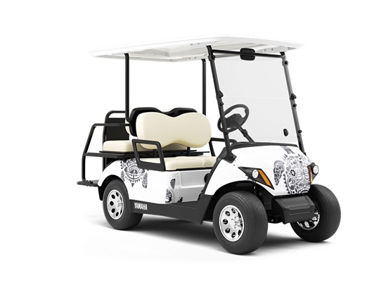 Tattooed Shells Marine Life Wrapped Golf Cart