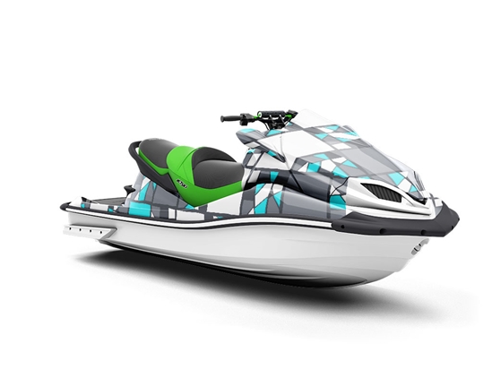 Dark Cyan Mosaic Jet Ski Vinyl Customized Wrap